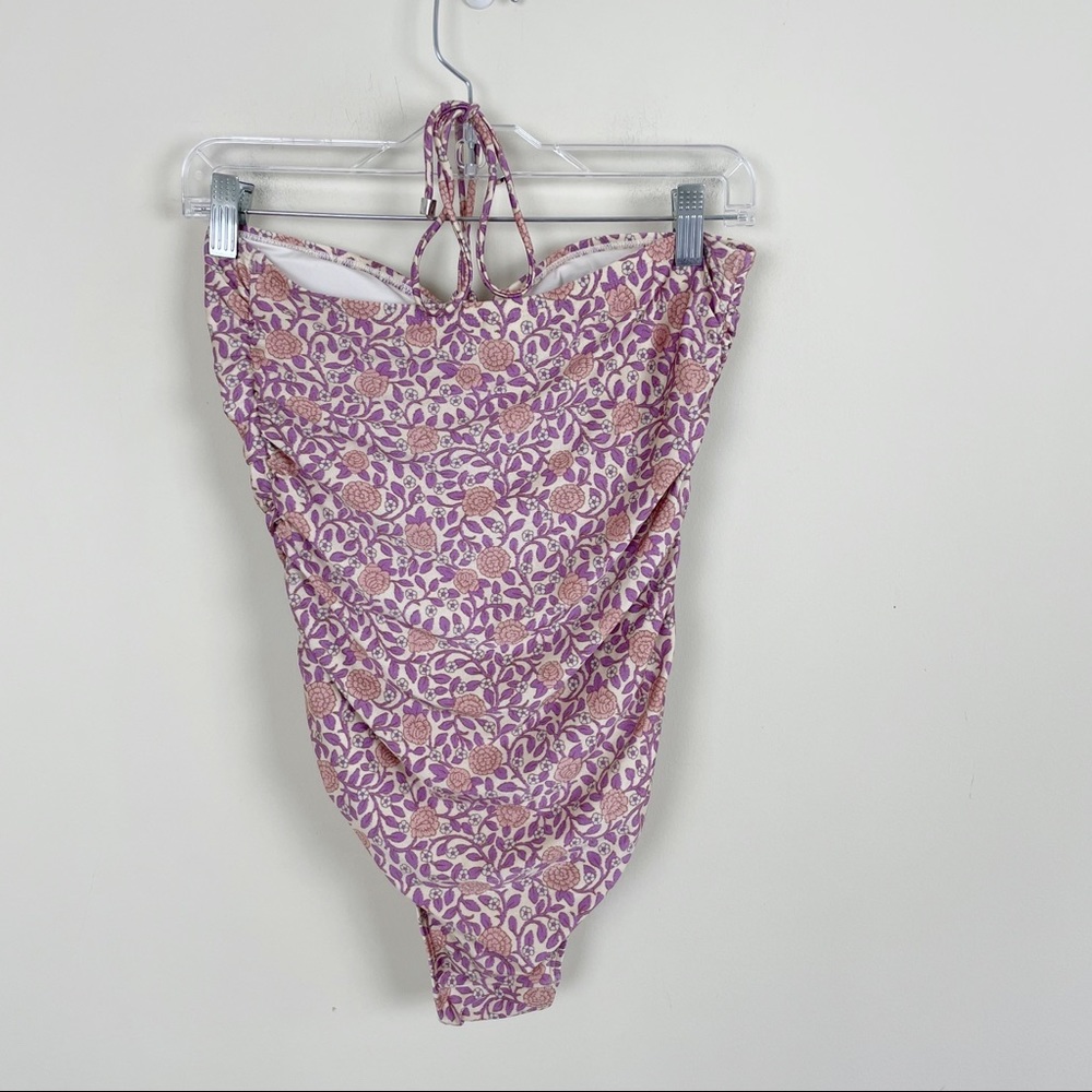 Zimmerman Purple Floral Caravan Ring Halter Neck One Piece Swimsuit - Picture 12 of 12